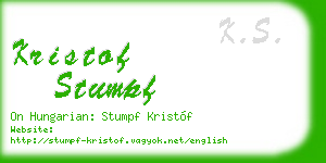 kristof stumpf business card